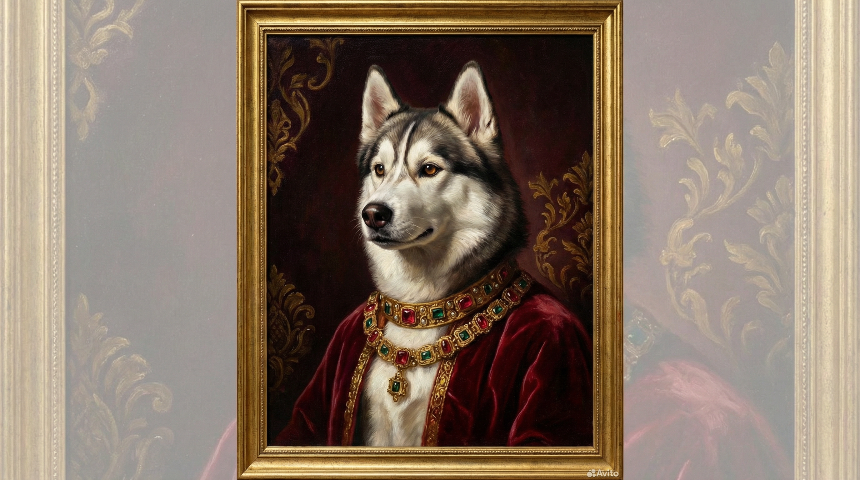 Siberian Husky in Renaissance style