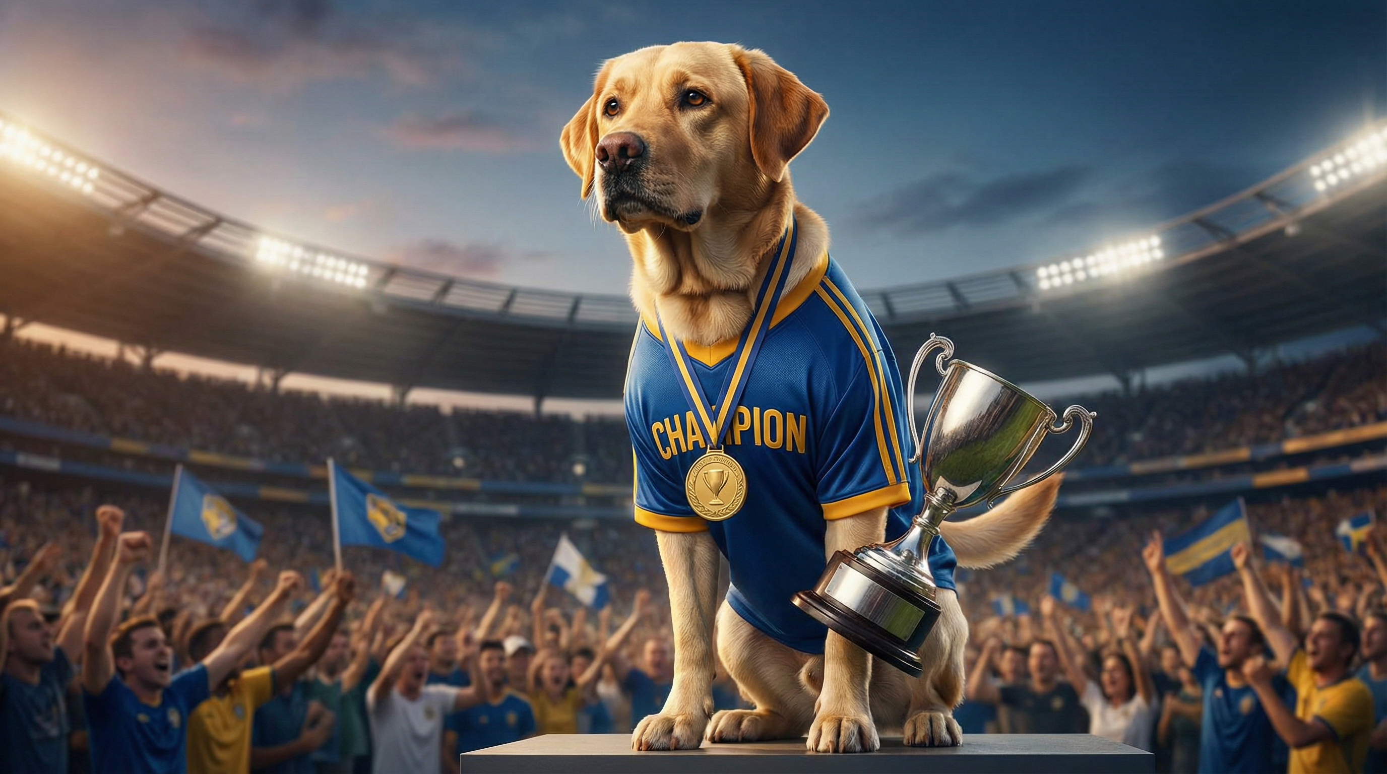 Labrador Retriever in Sports Star style