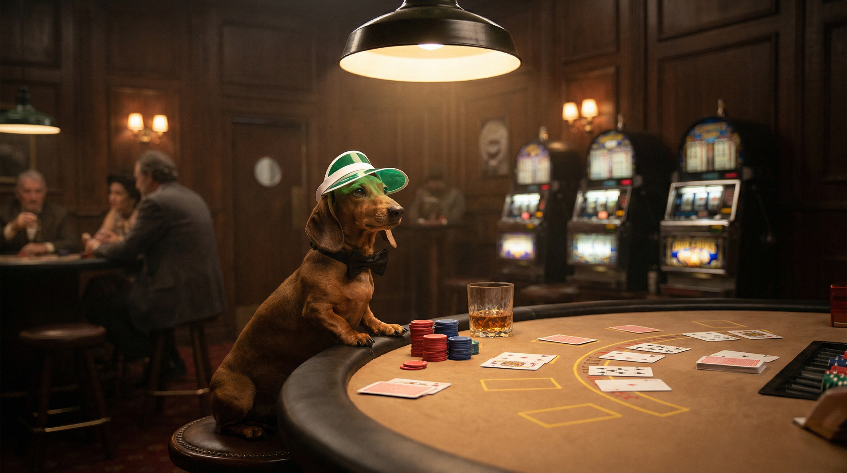 Dachshund in Poker Player style